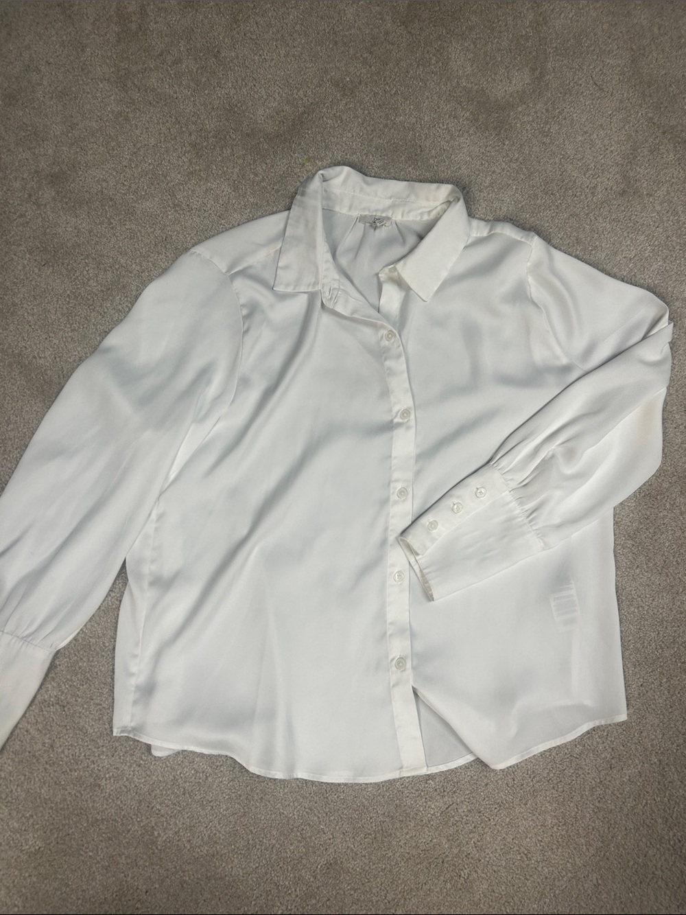 Joie White Silk-Blend Button-Up Blouse